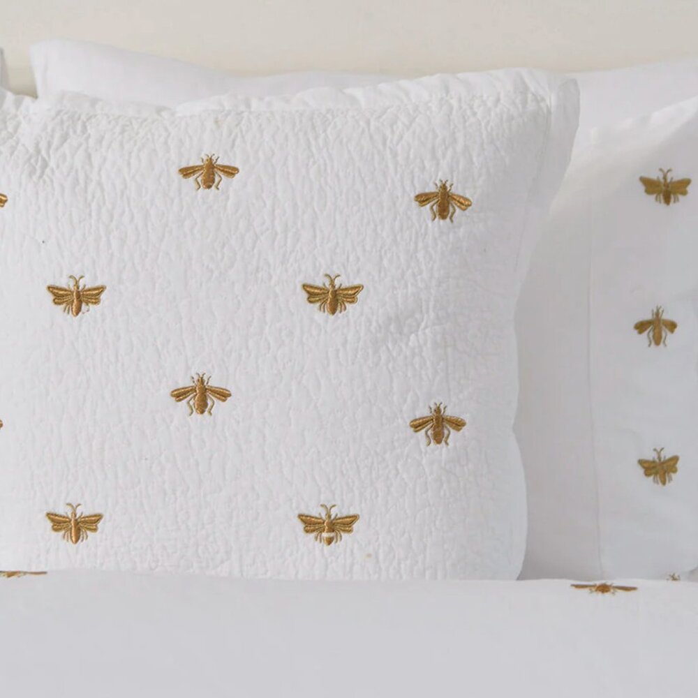 Elizabeth Scarlett Honey Bee Collection - Quilted Cushion Cover 50cm x 50cm